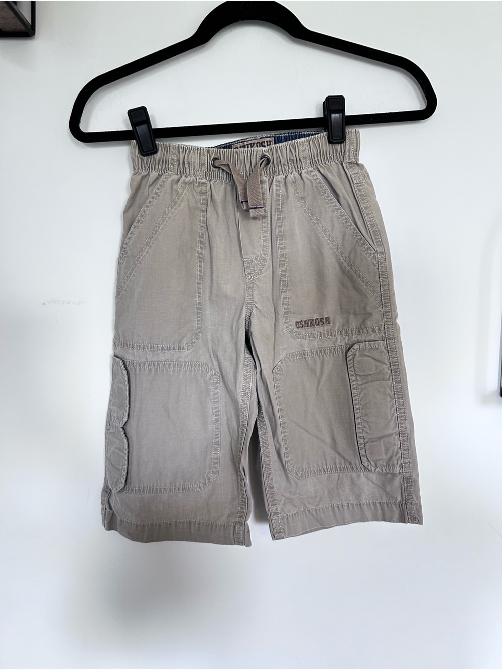 Oshkosh 100% Cotton Kids Khaki Cargo Shorts Size 7 Youth